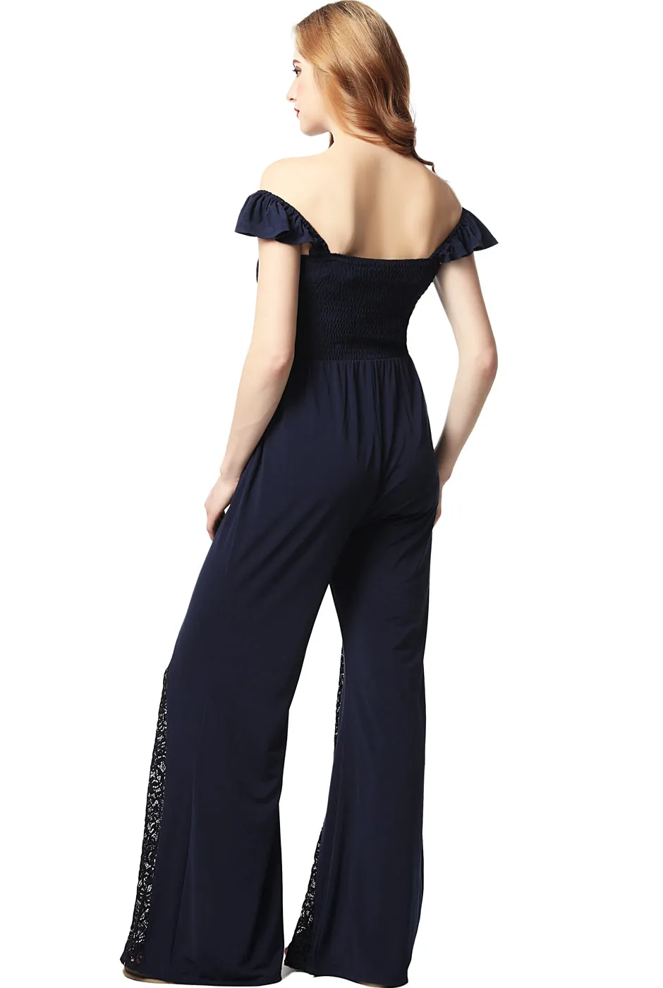 Kimi   Kai Maternity "Mel" Lace Accent Jumpsuit