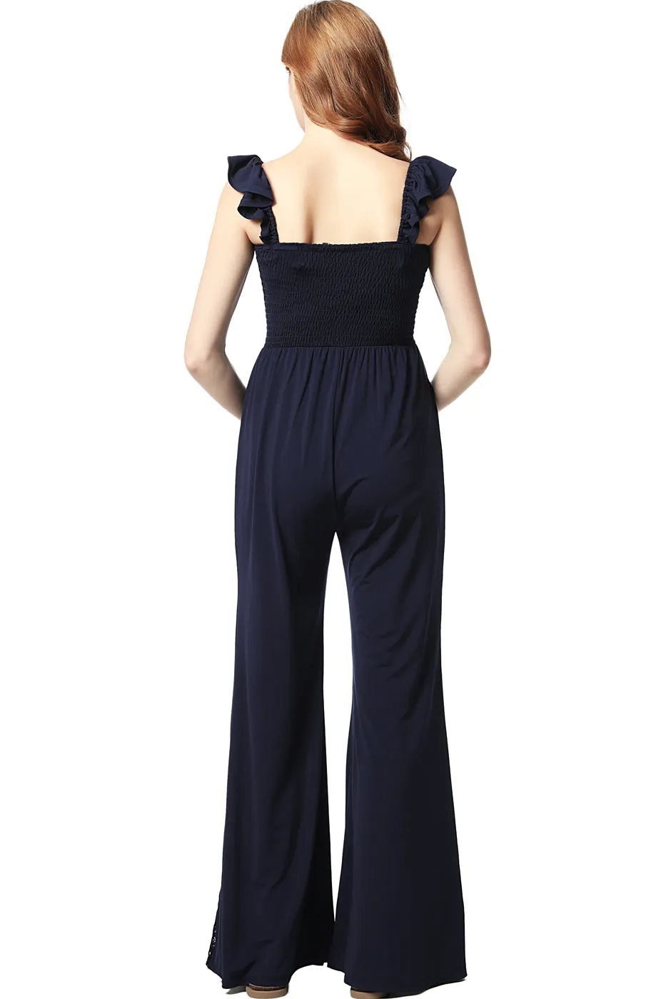Kimi   Kai Maternity "Mel" Lace Accent Jumpsuit