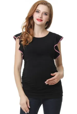 Kimi   Kai Maternity "Ruth" Ruffle Sleeve Top