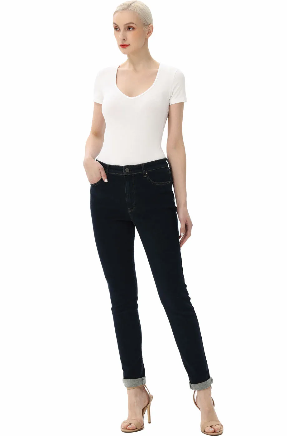 Kimi   Kai Women's Sweetheart Neck Basic Bodysuit
