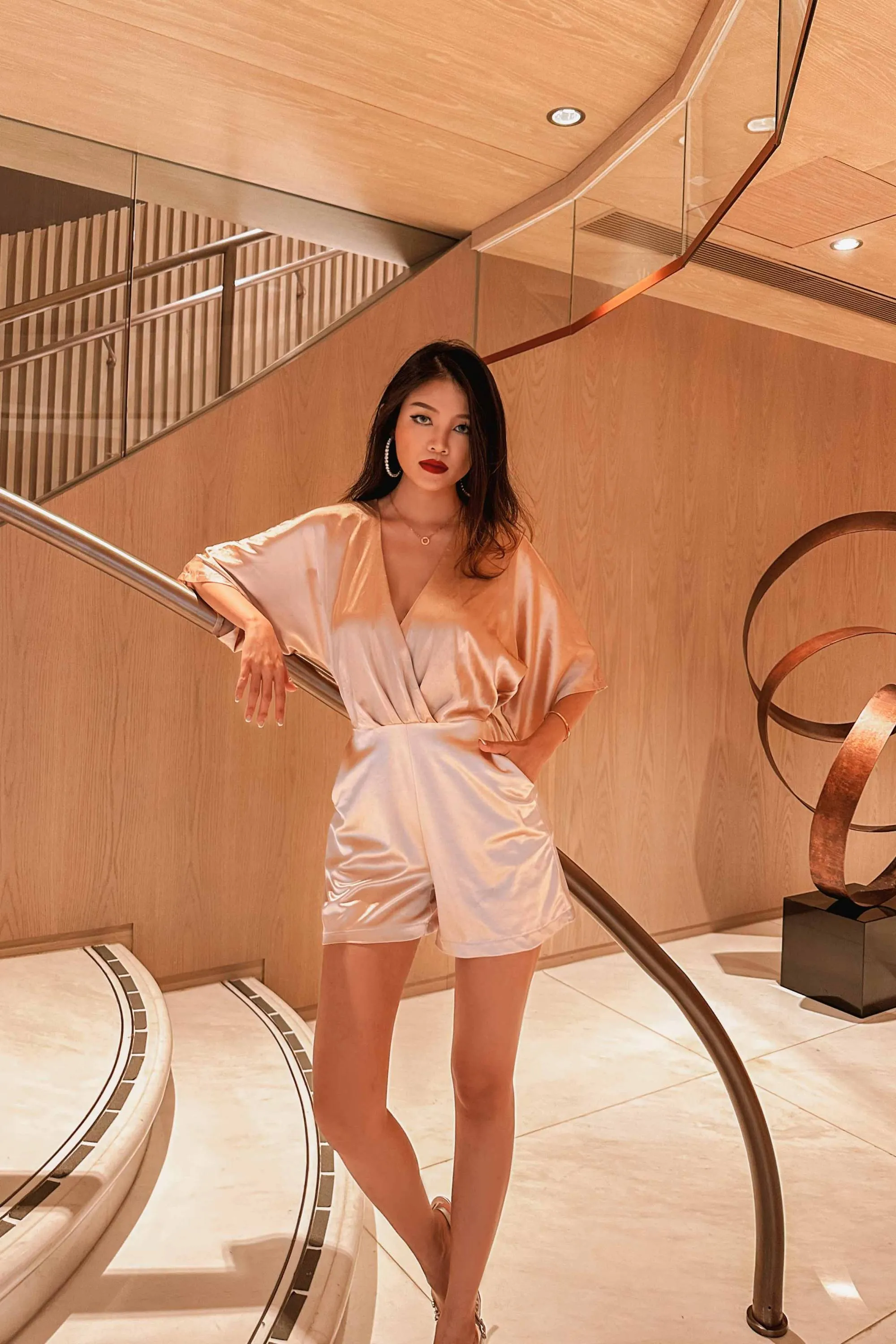 Kira Kimono Playsuit in Rose Gold
