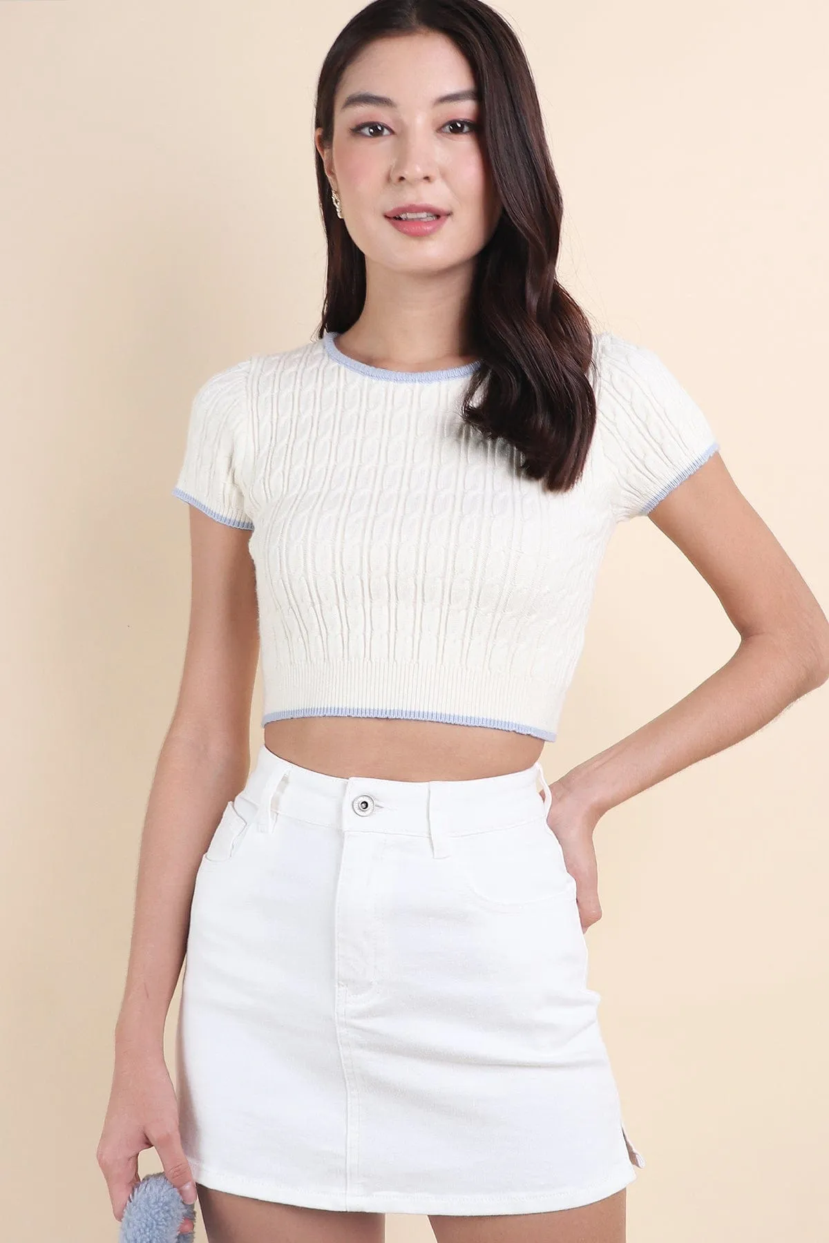 KYE DENIM SKIRT IN WHITE