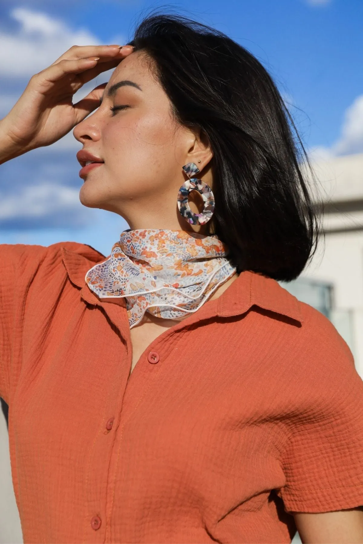 KYLIE Cotton Shirt & Shorts Co-ord (Dusty Orange)