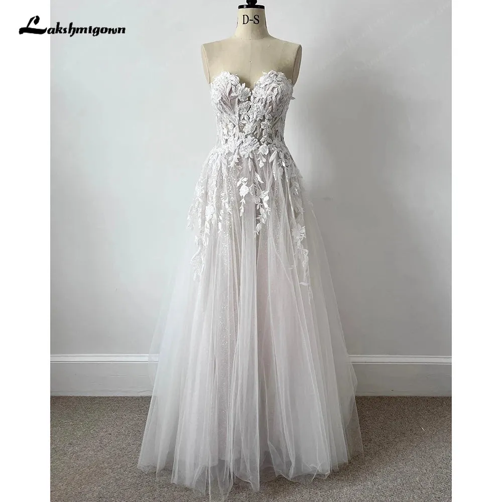 Lakshmigown Corset Sweetheart Sexy Bohemian Wedding Dresses For Women A Line Wedding Gowns vestido