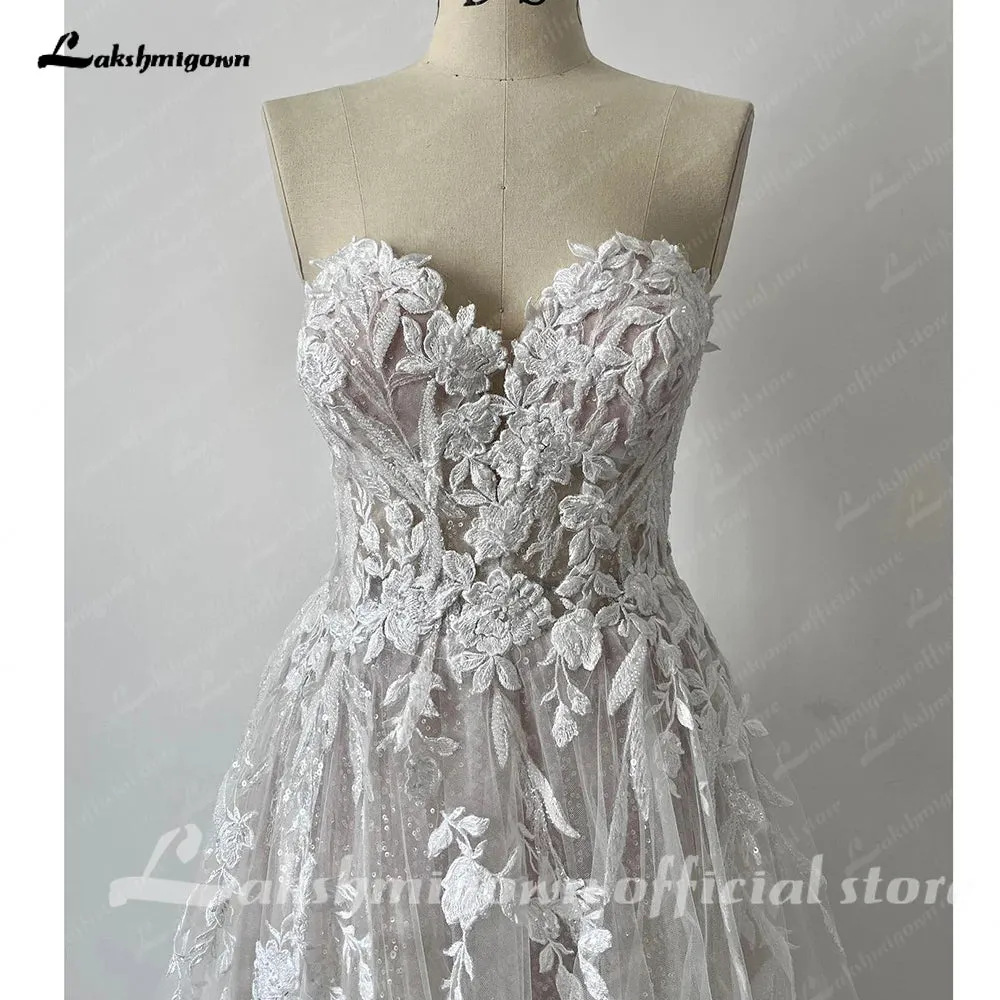 Lakshmigown Corset Sweetheart Sexy Bohemian Wedding Dresses For Women A Line Wedding Gowns vestido