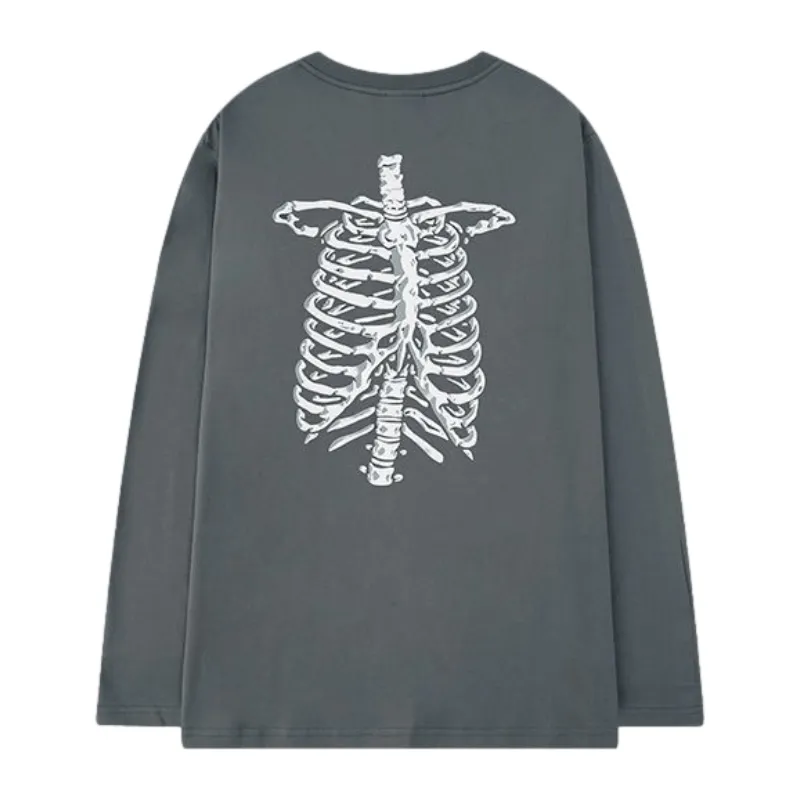 Letter Skeleton Graphic Long Sleeve Shirt