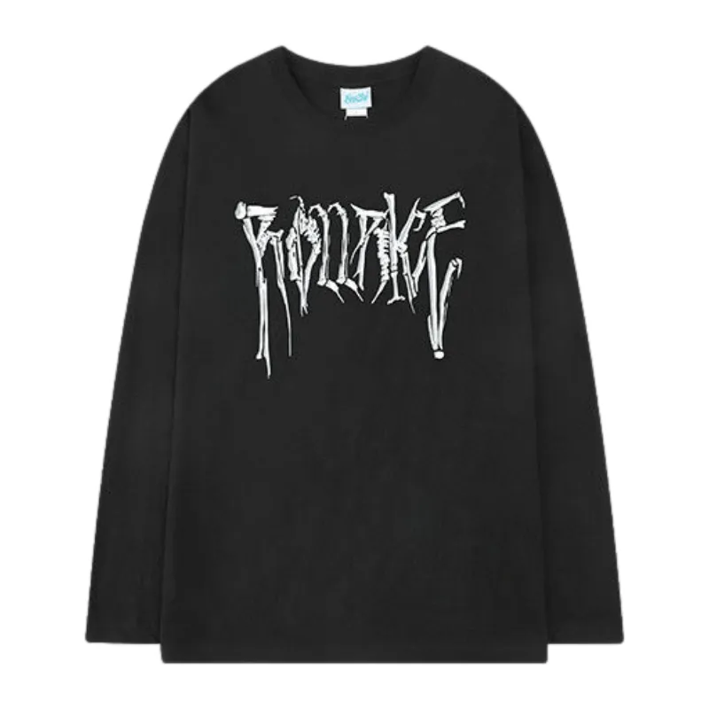 Letter Skeleton Graphic Long Sleeve Shirt