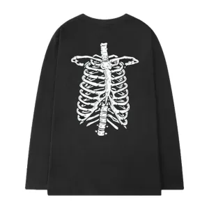 Letter Skeleton Graphic Long Sleeve Shirt
