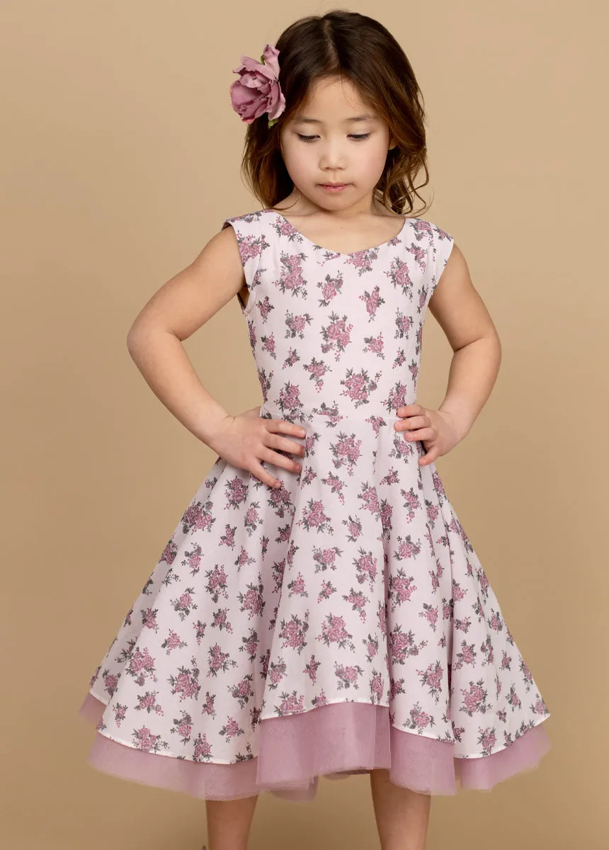 Lezah Petticoat Dress in Lilac Ditsy Floral