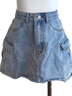 Light Blue Denim Skirts YHF