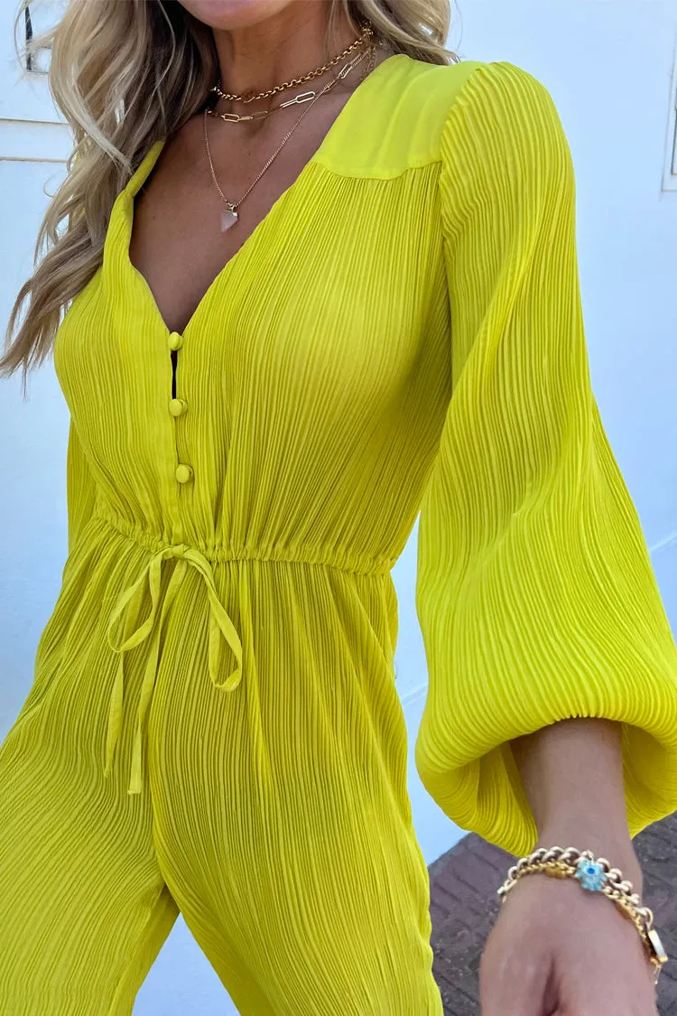 Lime Plisse Lola Jumpsuit