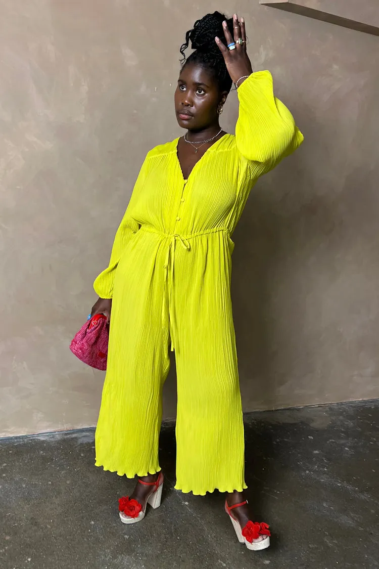 Lime Plisse Lola Jumpsuit