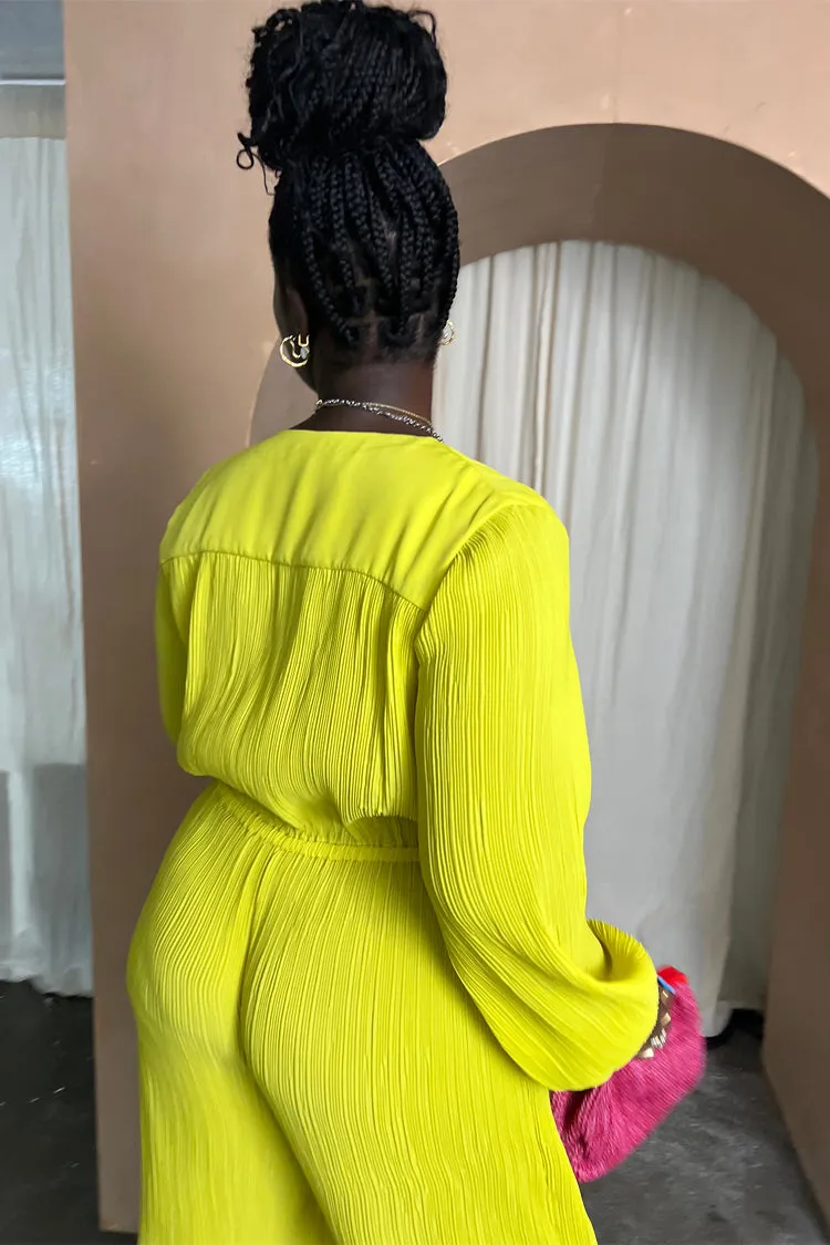 Lime Plisse Lola Jumpsuit