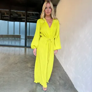 Lime Plisse Lola Jumpsuit