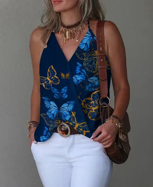 Loose Casual V-neck Tank Top