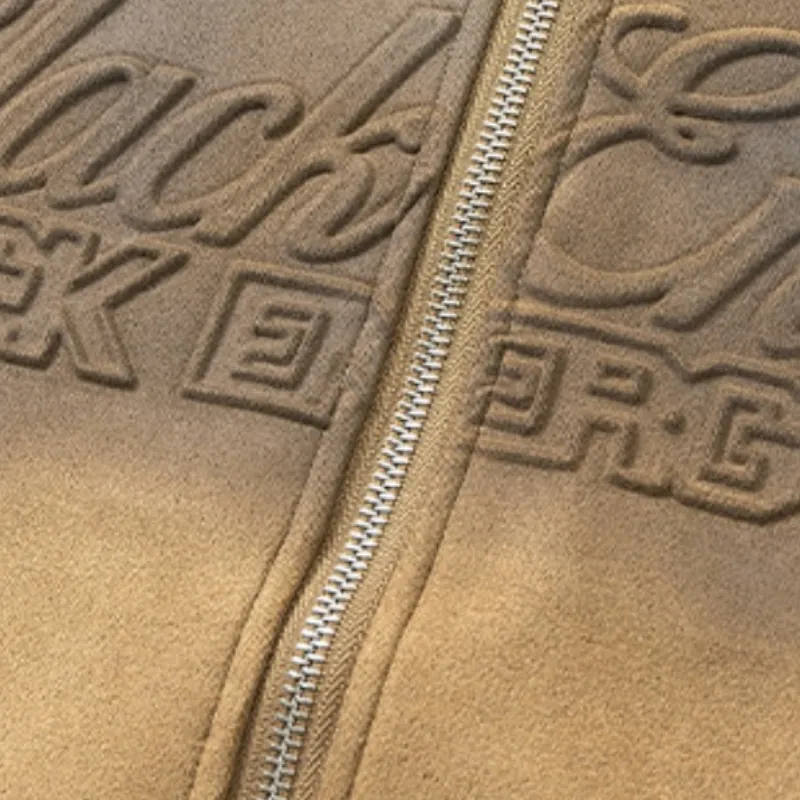 Loose Suede Alphabet Hoodie