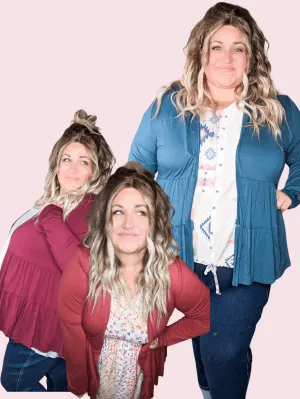 Lucia Tiered Tissue Weight Cardigan (6 colors)