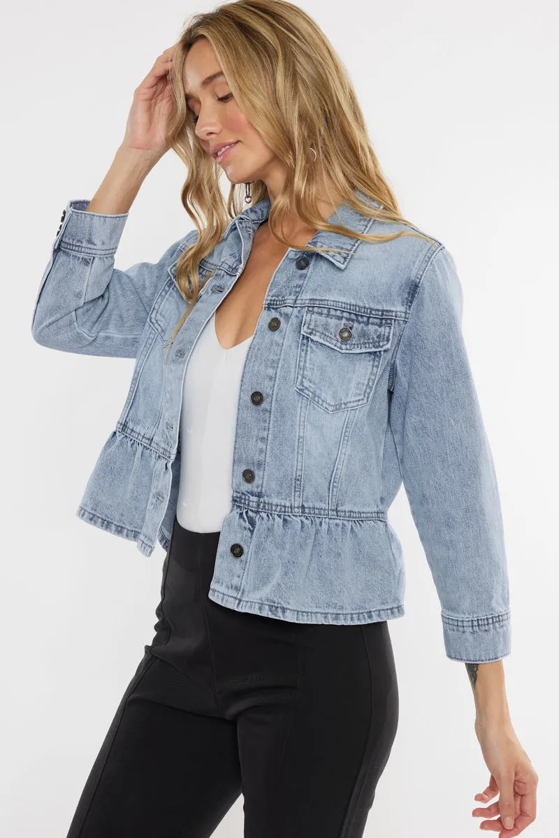 Marilou Peplum Denim Jacket