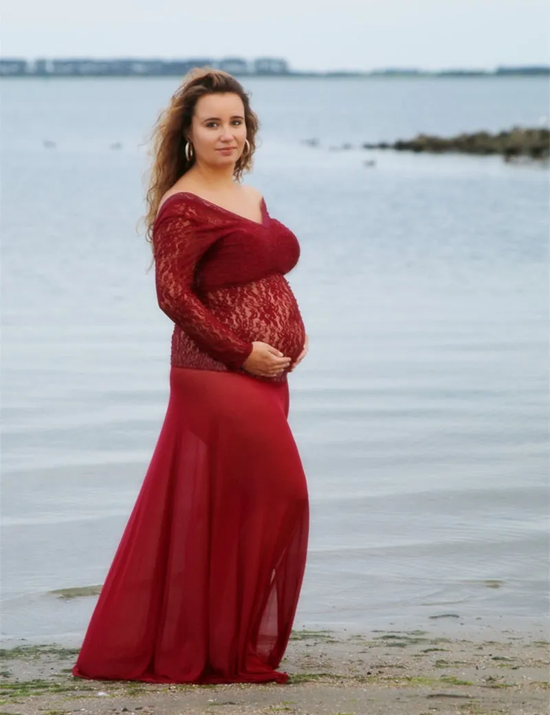 Maternity Dress For Photo Shooting Lace Dress