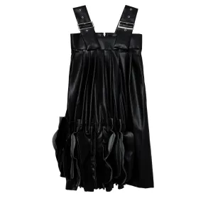 Matte Faux Leather Medium Pinafore