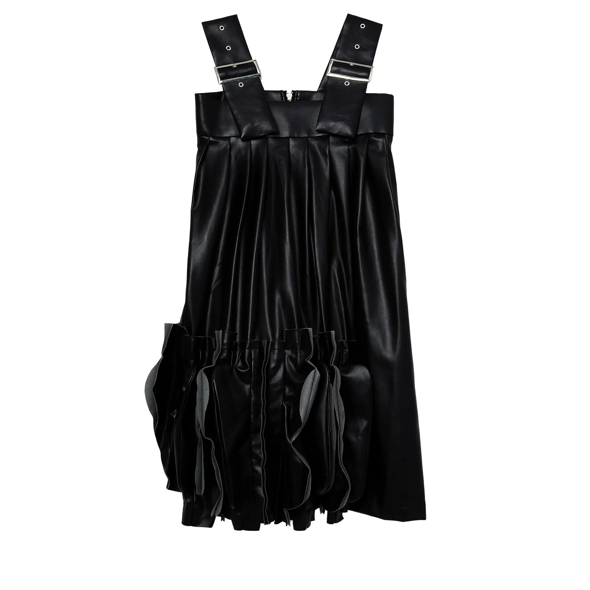Matte Faux Leather Medium Pinafore