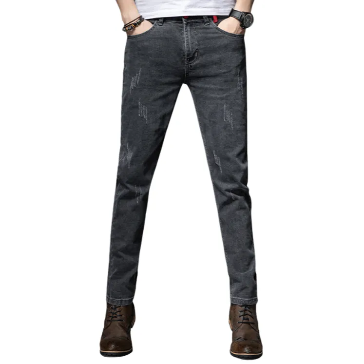 Men's Jeans Skinny Stretch Washed Basic Denim Pencil Pants