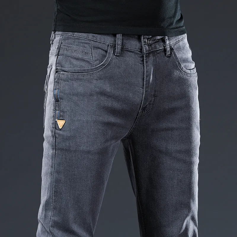 Men's Jeans Skinny Stretch Washed Basic Denim Pencil Pants