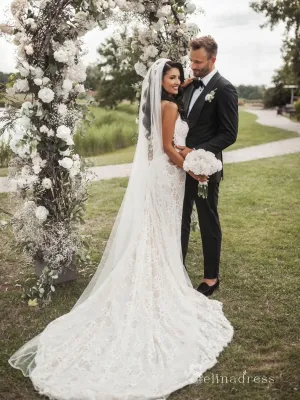 Mermaid See Through Boho Lace Wedding Dresses Cheap Bridal Gowns MHL145