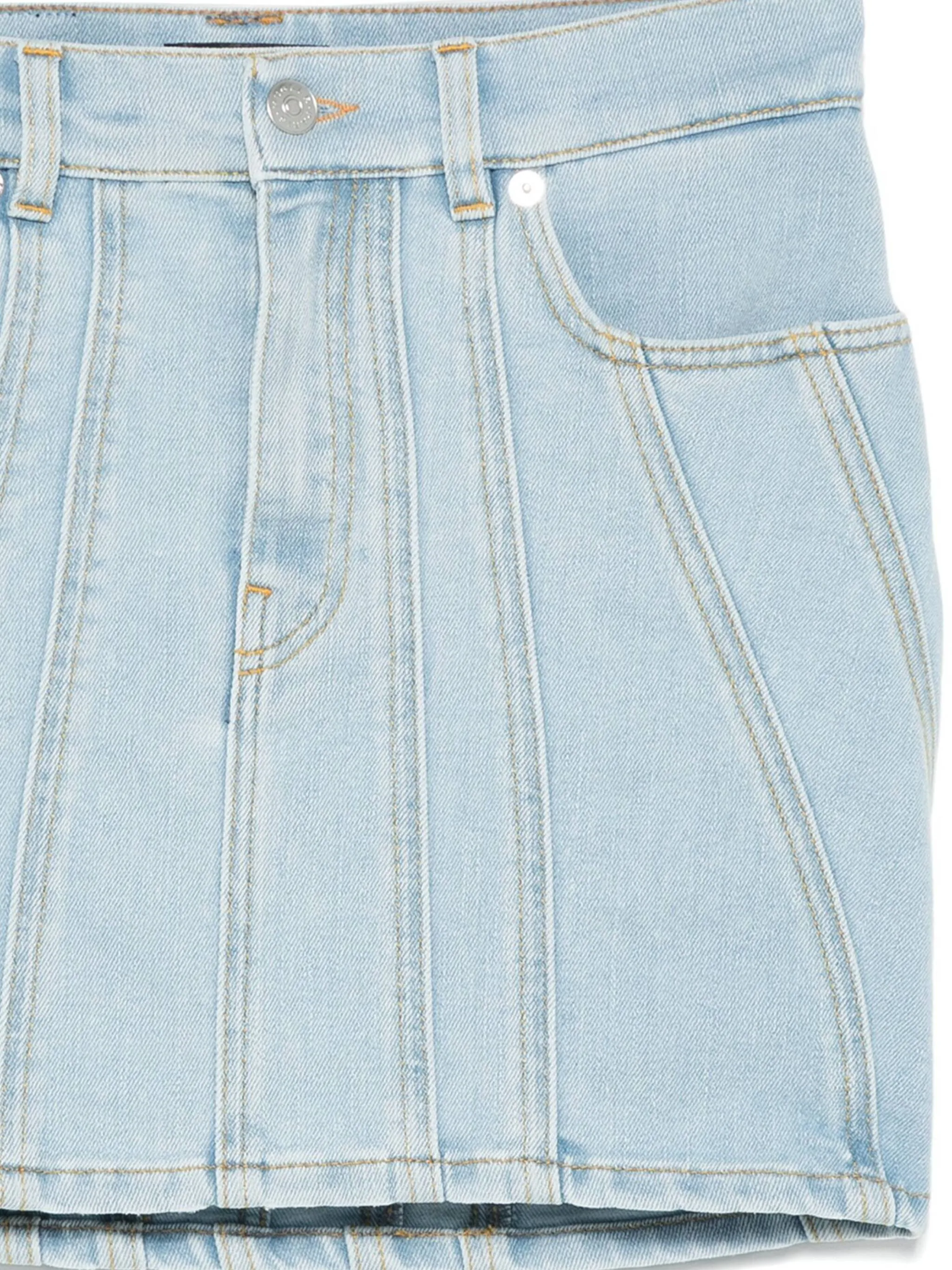 Mugler hög midja spiral denim kjol