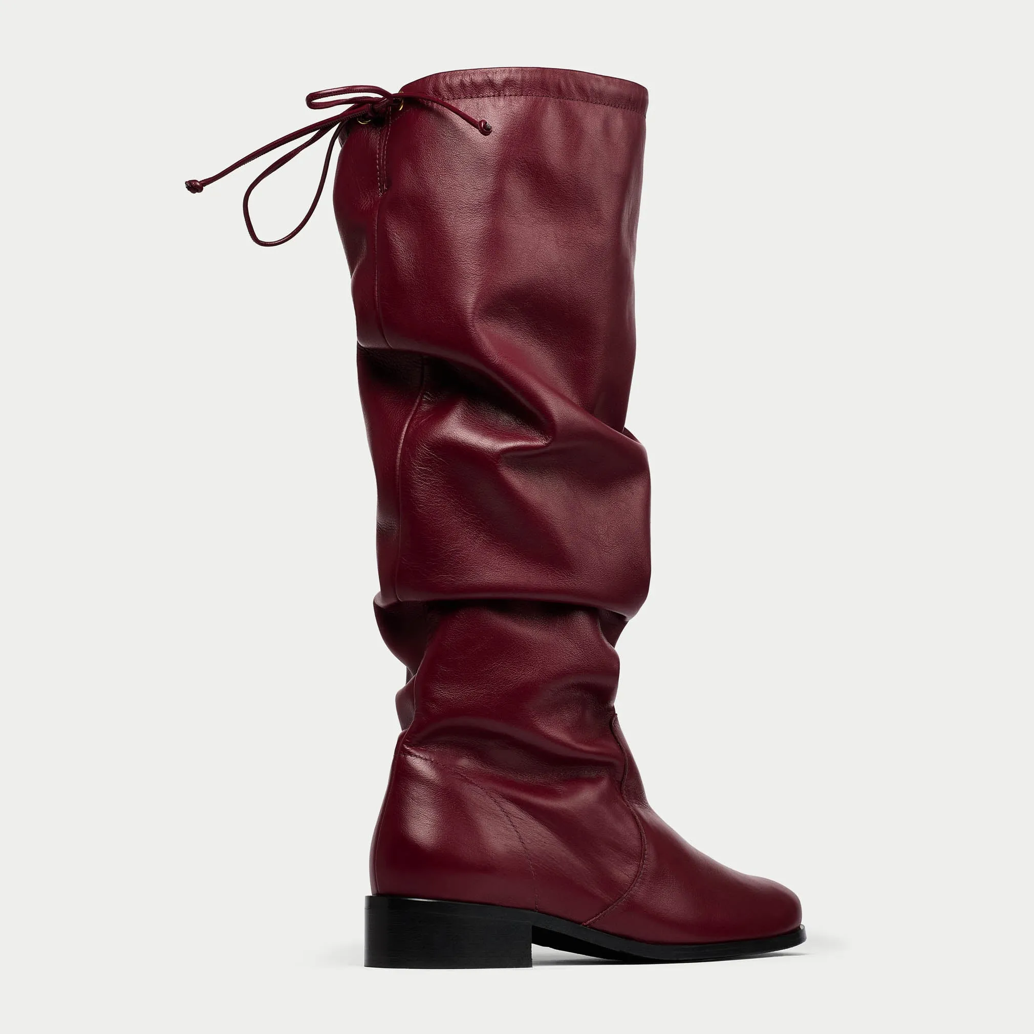 Natalie - Burgundy Leather
