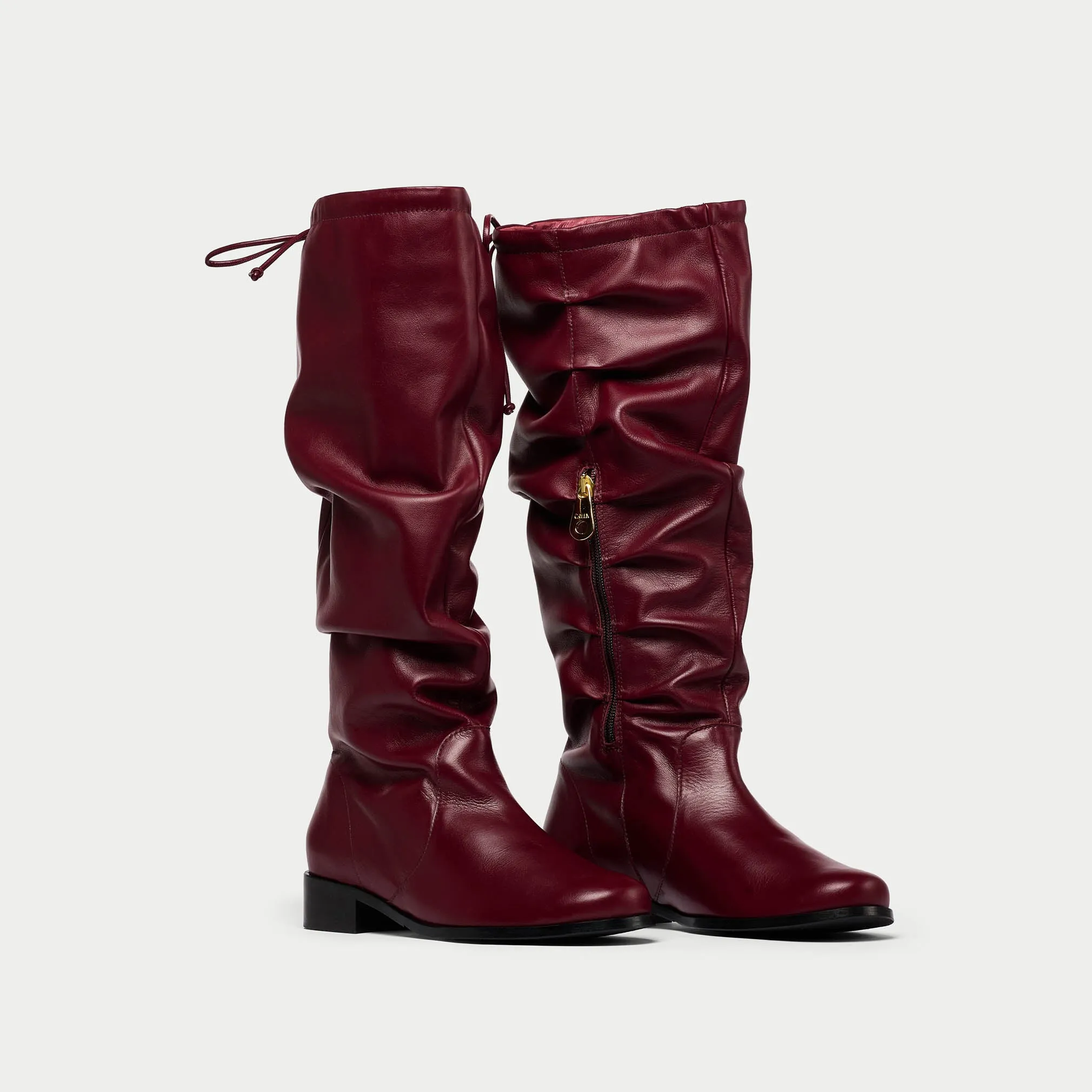 Natalie - Burgundy Leather