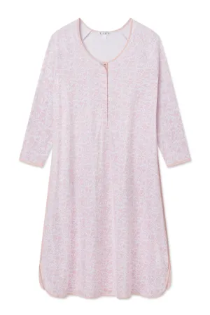 Pima Maternity Long Sleeve Nightgown in English Rose Garden Floral