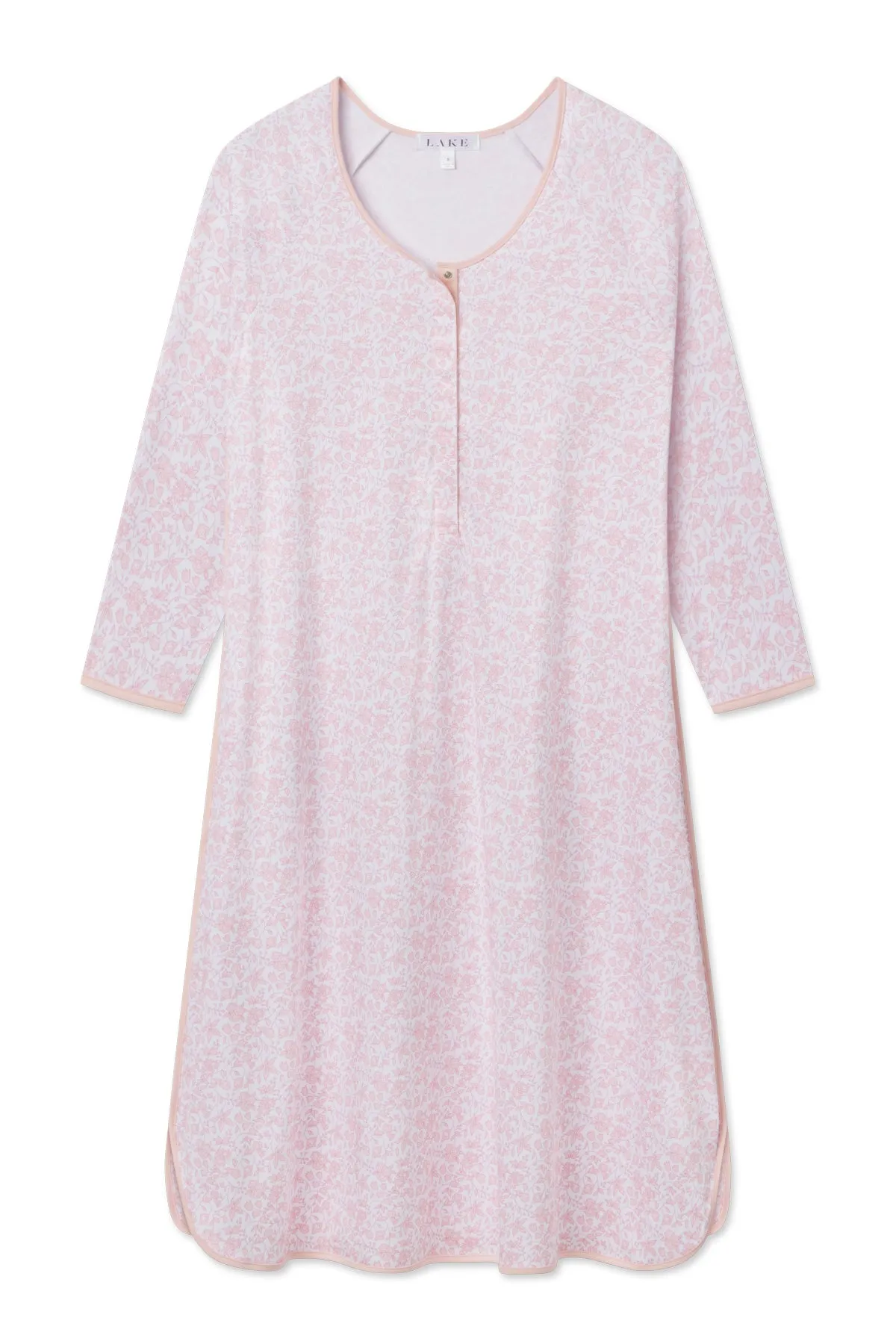 Pima Maternity Long Sleeve Nightgown in English Rose Garden Floral