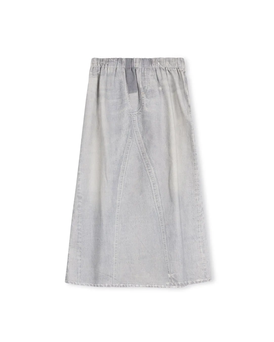 Printed Denim Skirt