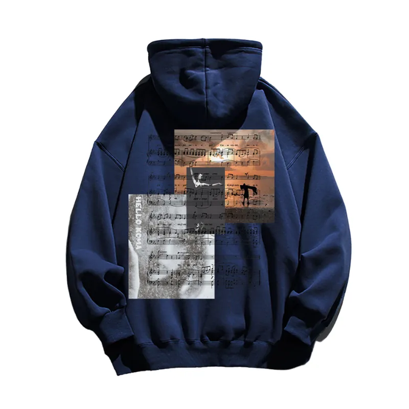 Pure Color Music Chess Score Hoodie