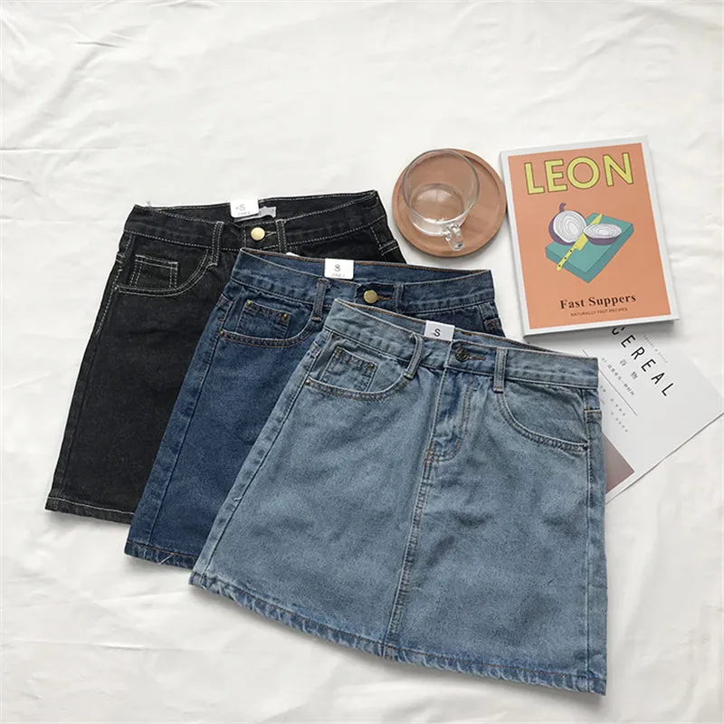 "THREE COLOR DENIM" SKIRT N072901