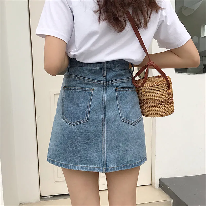"THREE COLOR DENIM" SKIRT N072901