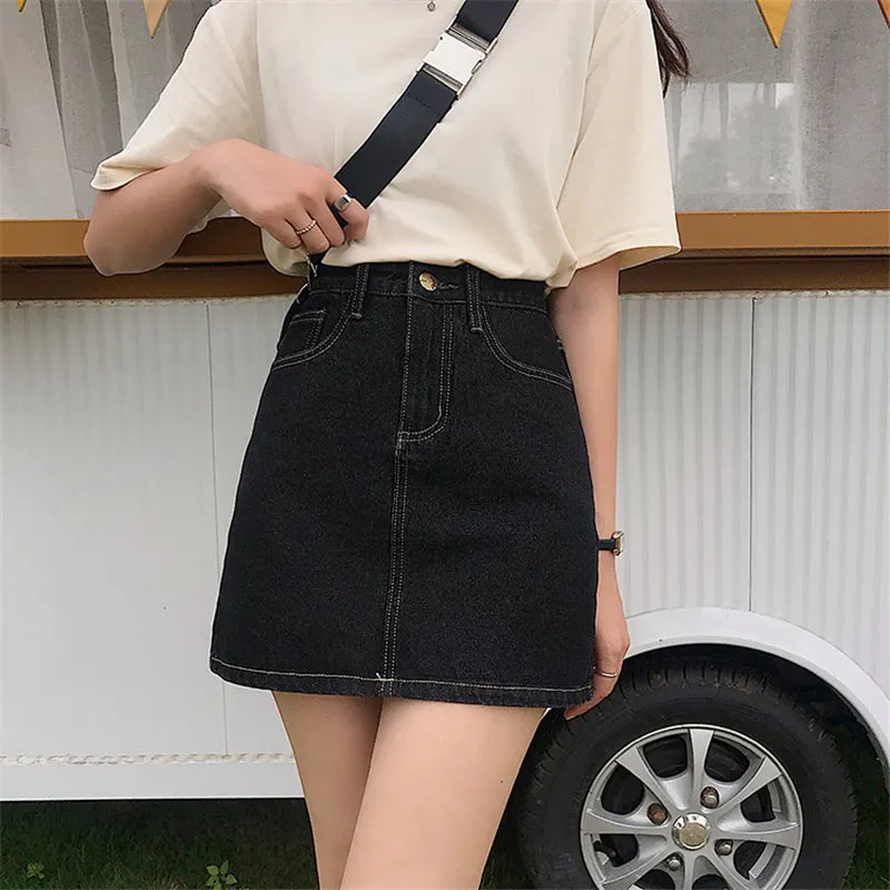 "THREE COLOR DENIM" SKIRT N072901