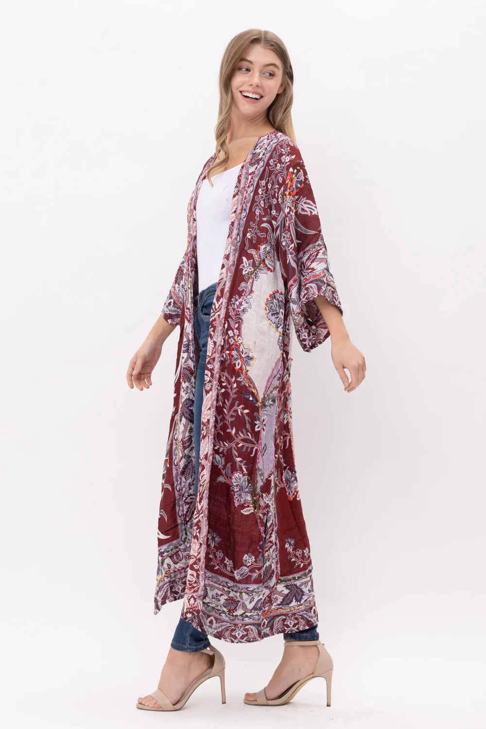 RAJ GIA THICK STITCH EMBROIDERED DUSTER