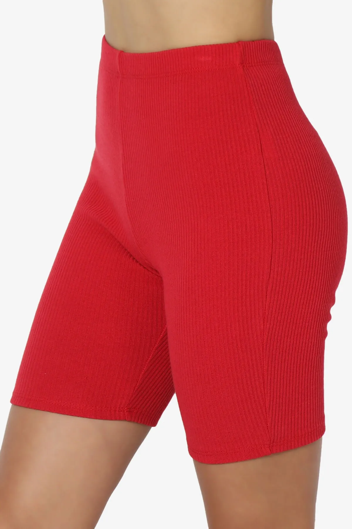 Rebecka Ribbed Basic Biker Shorts