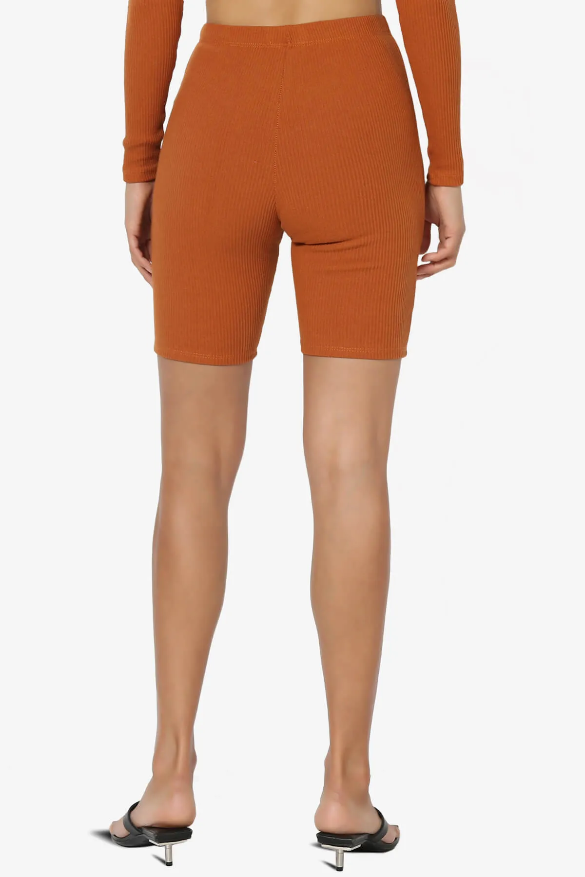 Rebecka Ribbed Basic Biker Shorts
