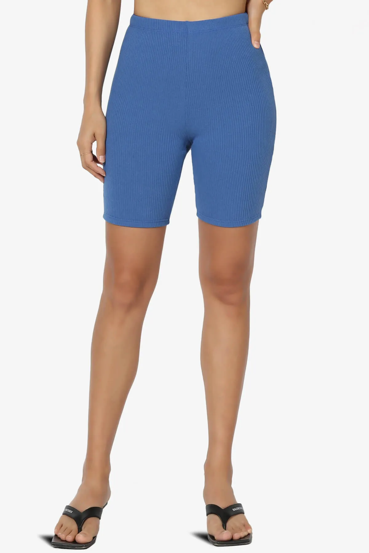 Rebecka Ribbed Basic Biker Shorts
