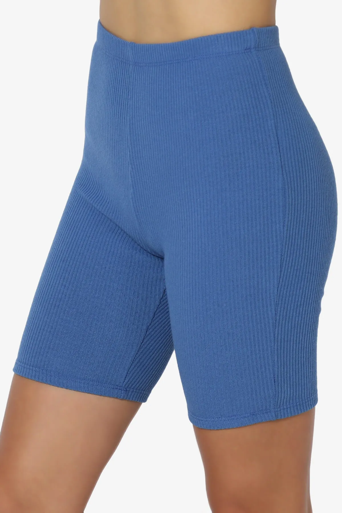 Rebecka Ribbed Basic Biker Shorts
