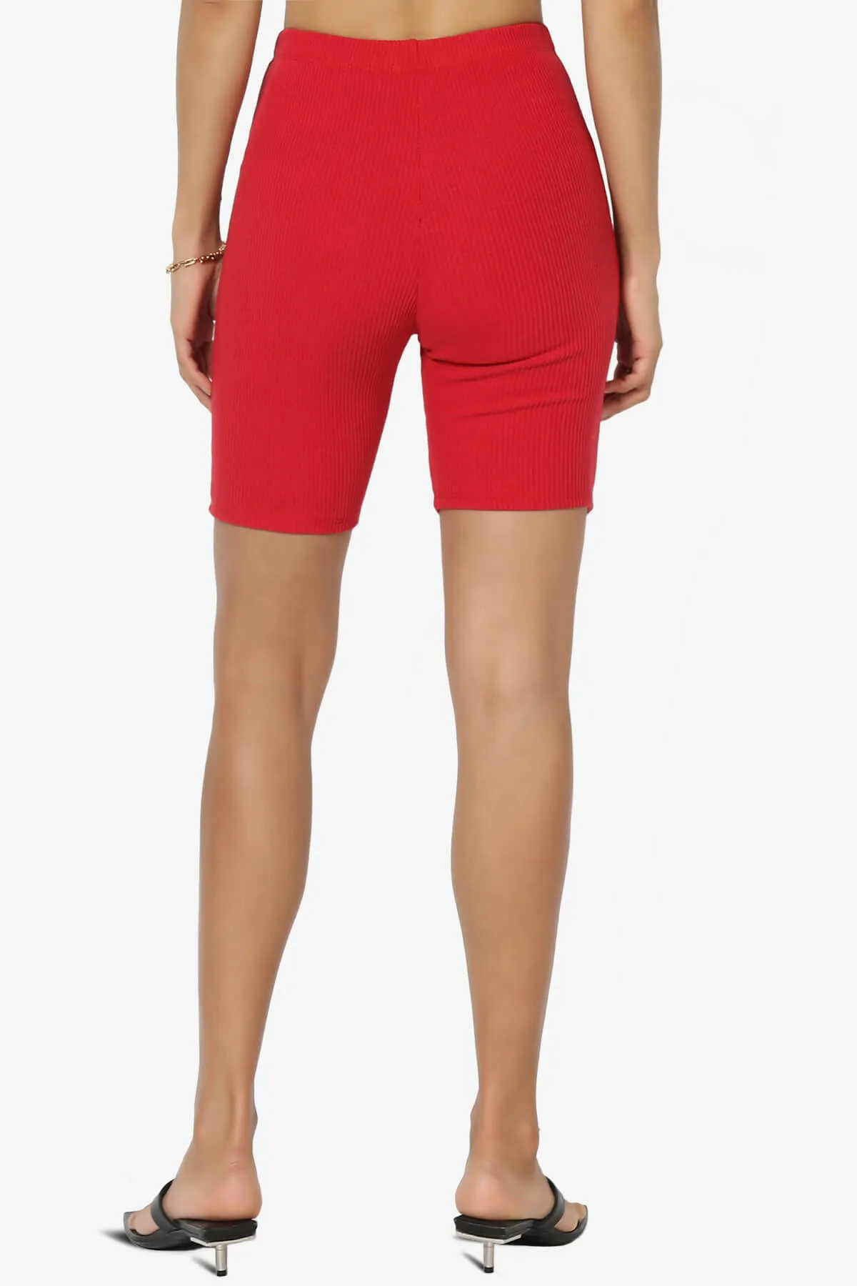 Rebecka Ribbed Basic Biker Shorts