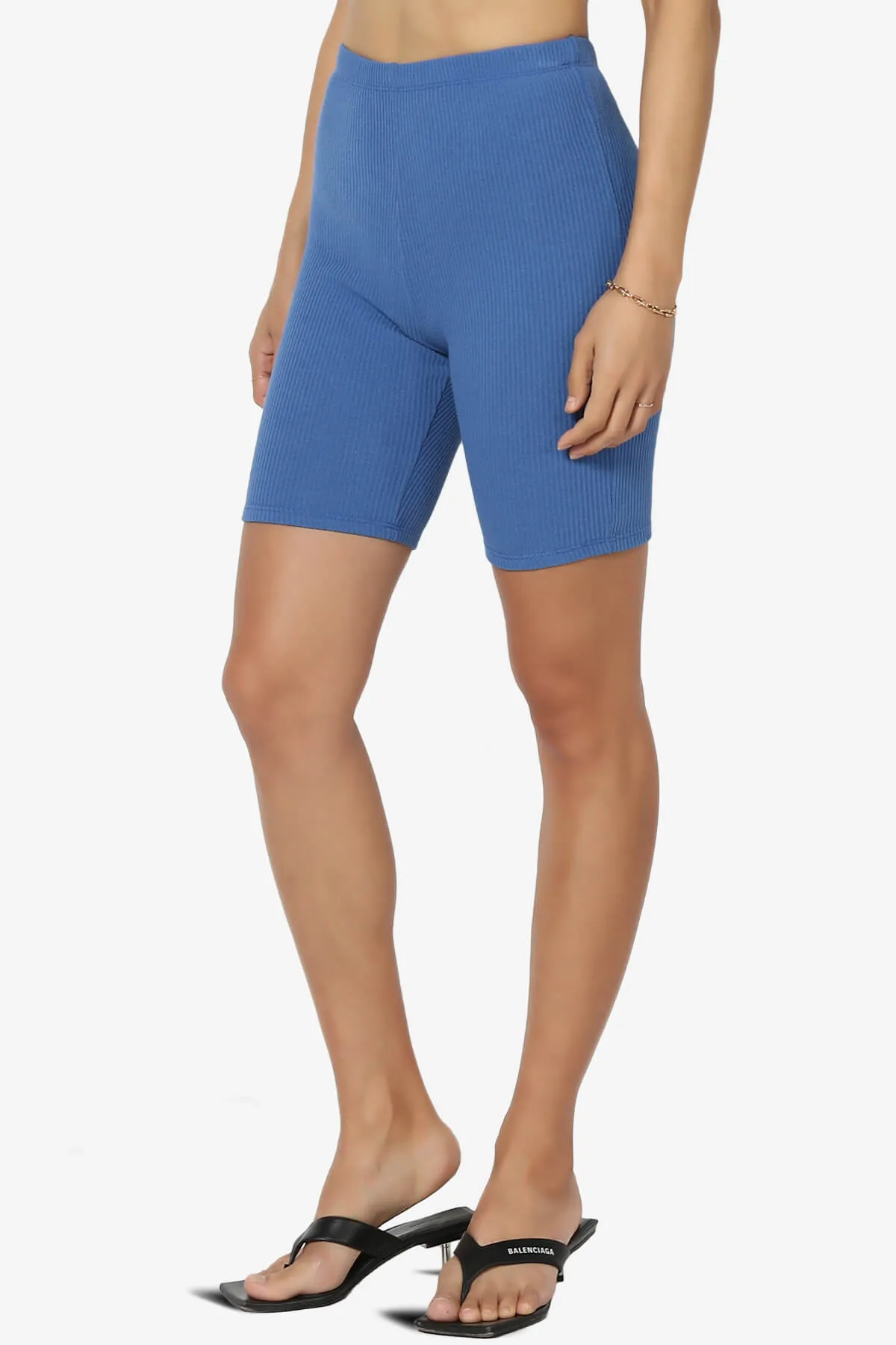 Rebecka Ribbed Basic Biker Shorts