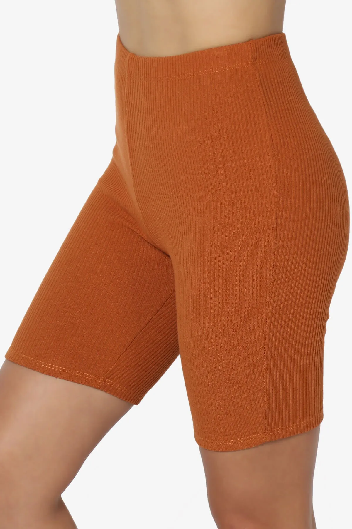 Rebecka Ribbed Basic Biker Shorts