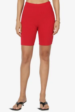 Rebecka Ribbed Basic Biker Shorts