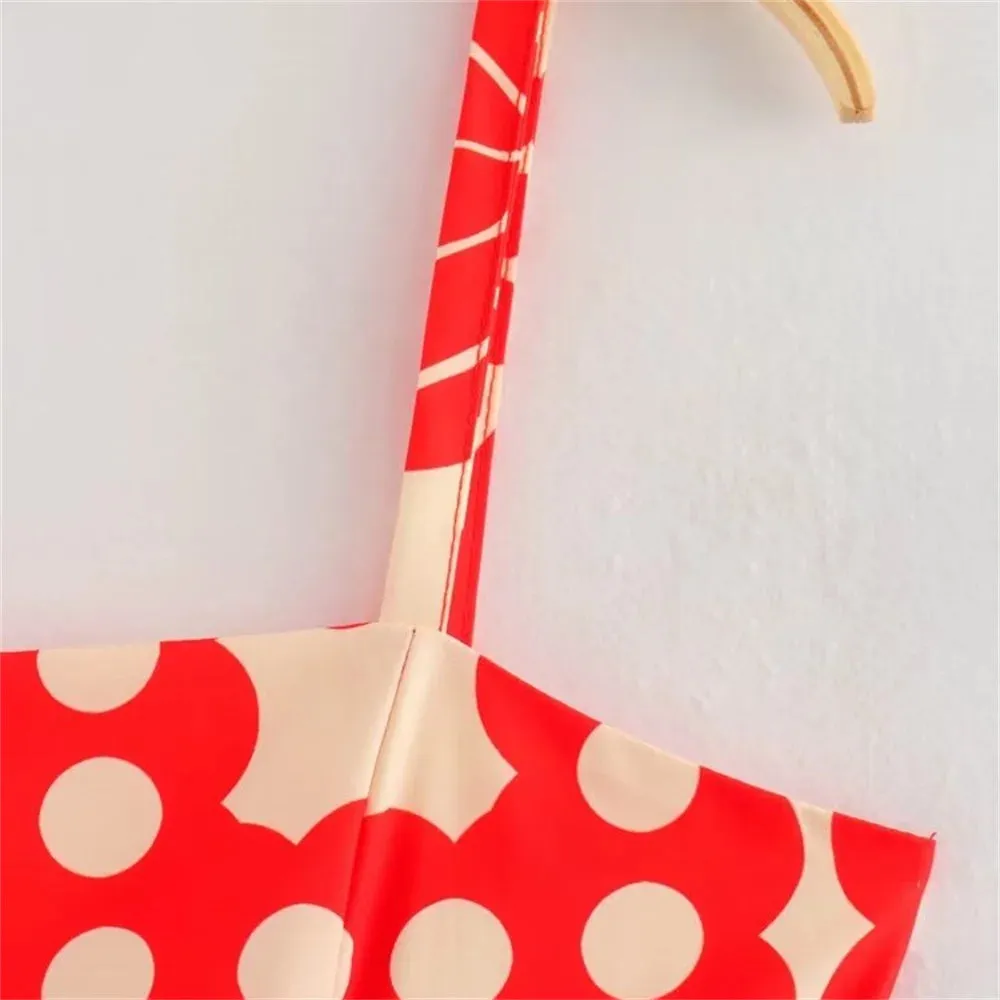 red Fashion Slim Fit Sexy Open Back V-Neck Printed Strap Long Dress