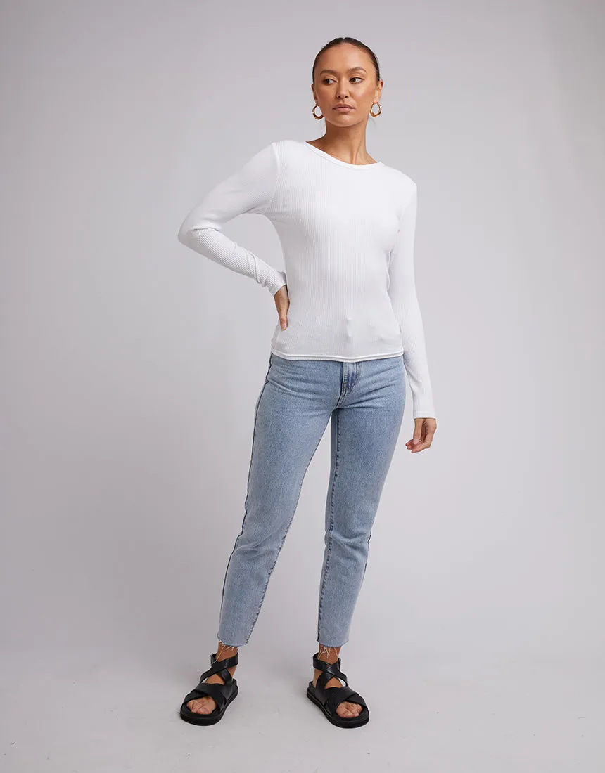 Rib Long Sleeve White