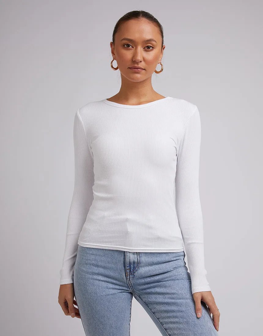 Rib Long Sleeve White